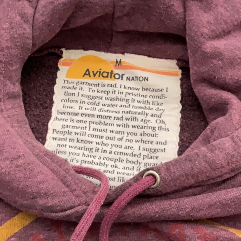 Aviator Nation Unisex Purple Hoodie - Picture 4 of 4